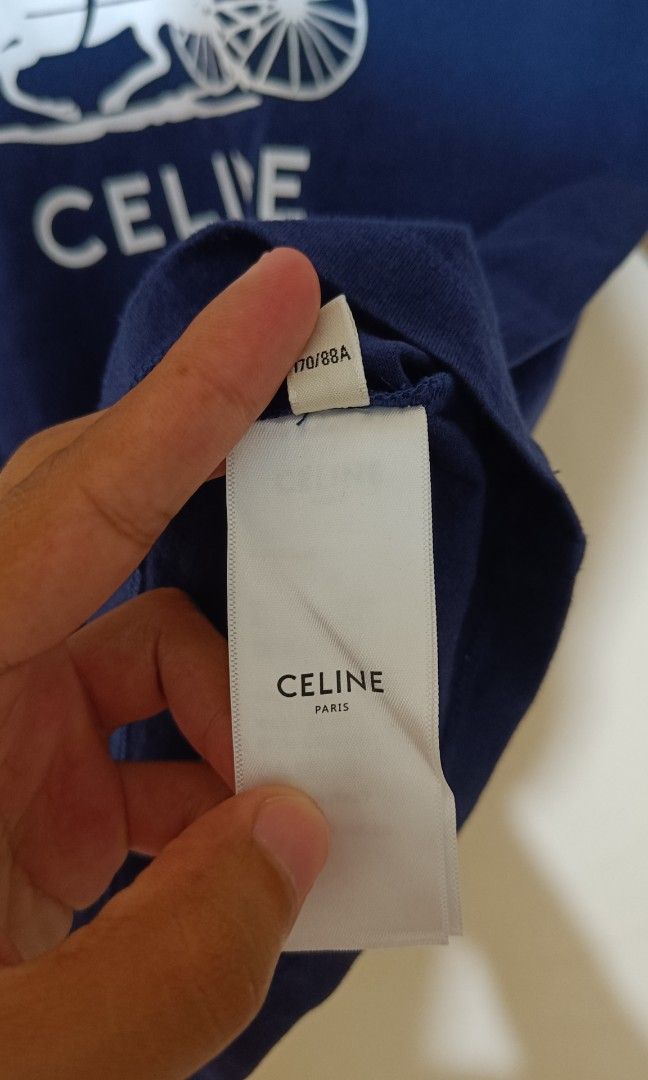 CELINE Sulky TShirt in Cotton Jersey Navy/OffWhite on Carousell