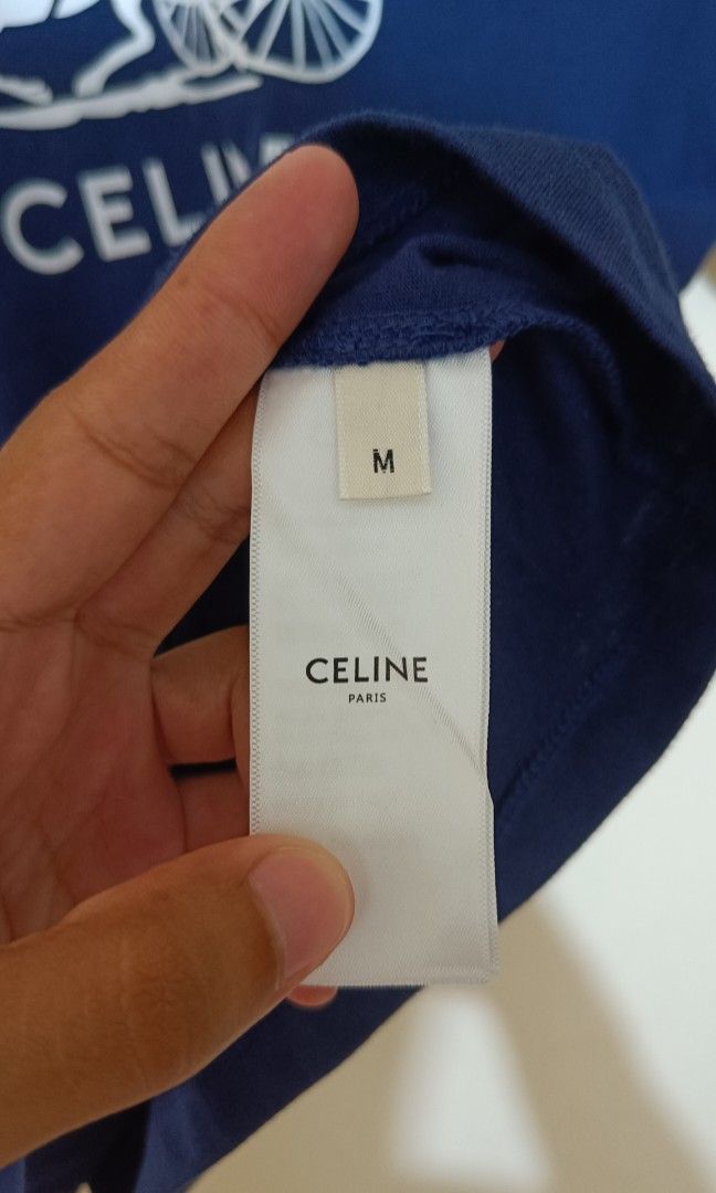 CELINE Sulky TShirt in Cotton Jersey Navy/OffWhite on Carousell