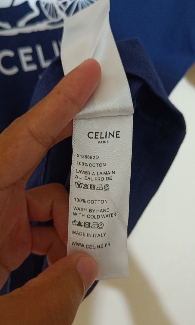CELINE Sulky TShirt in Cotton Jersey Navy/OffWhite on Carousell
