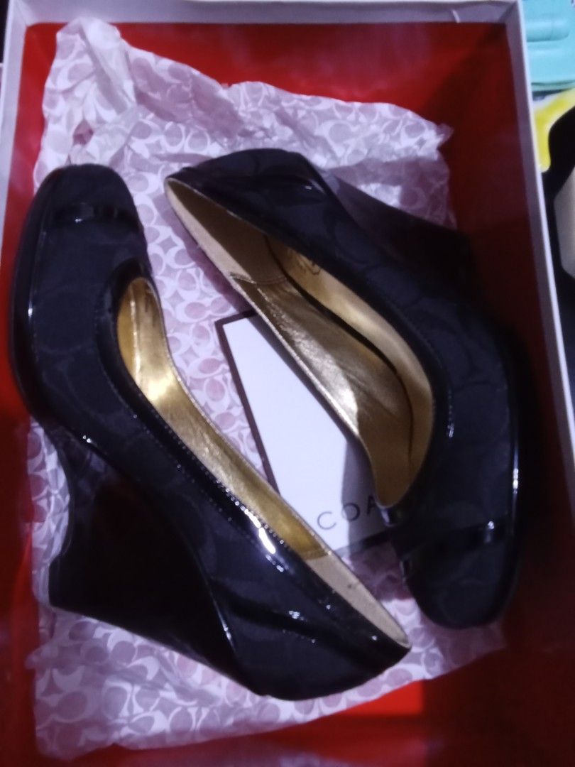 Coach Black KerryAnn Wedge Close Shoes Women s Fashion Footwear