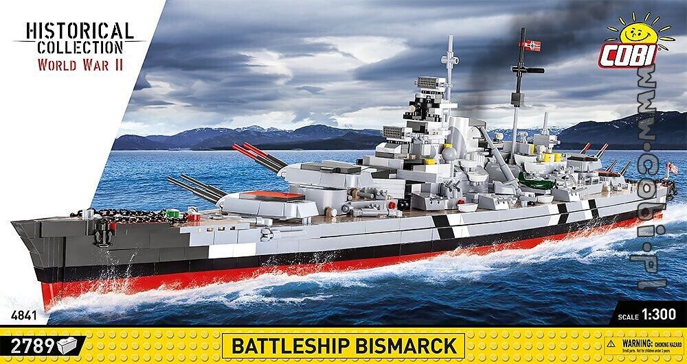 COBI WW2 GERMAN BATTLESHIP BISMARCK bricks 4841 LEGO compatible