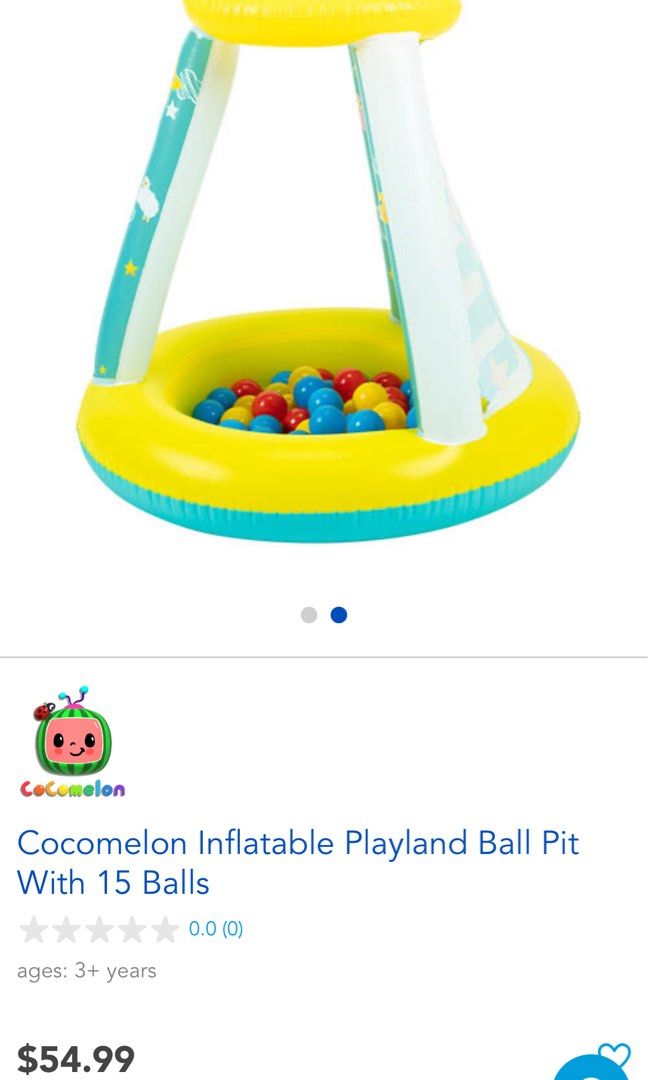 Inflatable Playland Ball Pit with 15 Balls, Babies & Kids