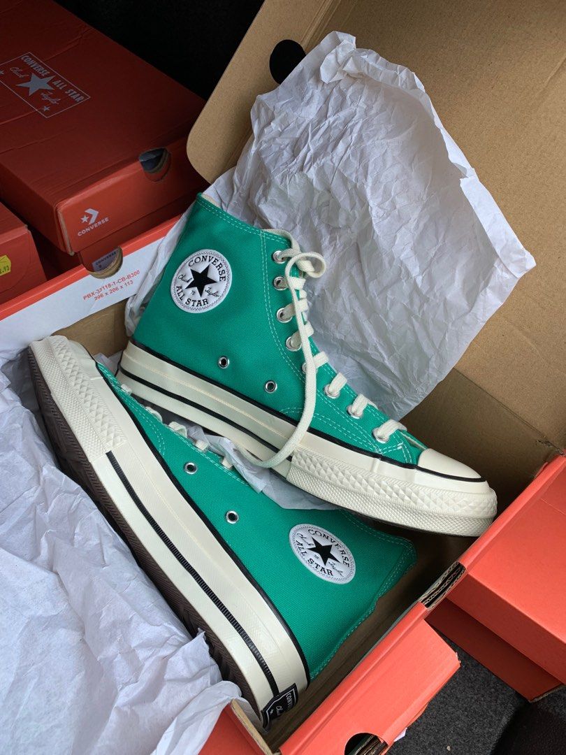 CONVERSE CHUCK TAYLOR 70s HI COURT GREEN EGRET BLACK Men s