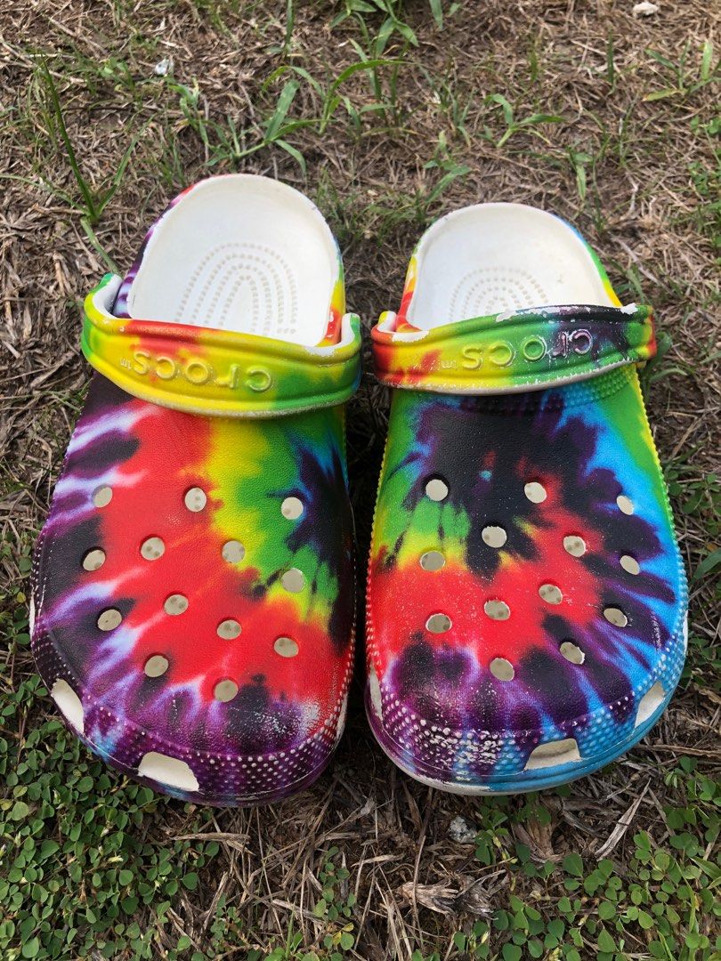 Tie dye crocs with jibbitz cheap