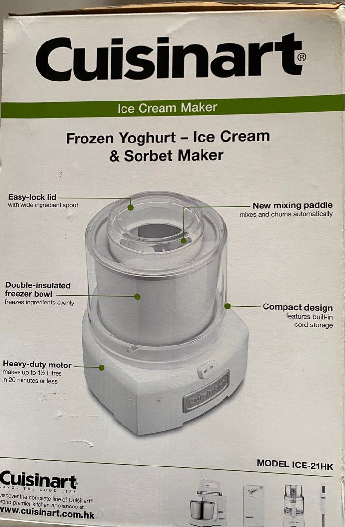 Cuisinart Frozen Yoghurt Ice Cream & Sorbet Maker, TV & Home