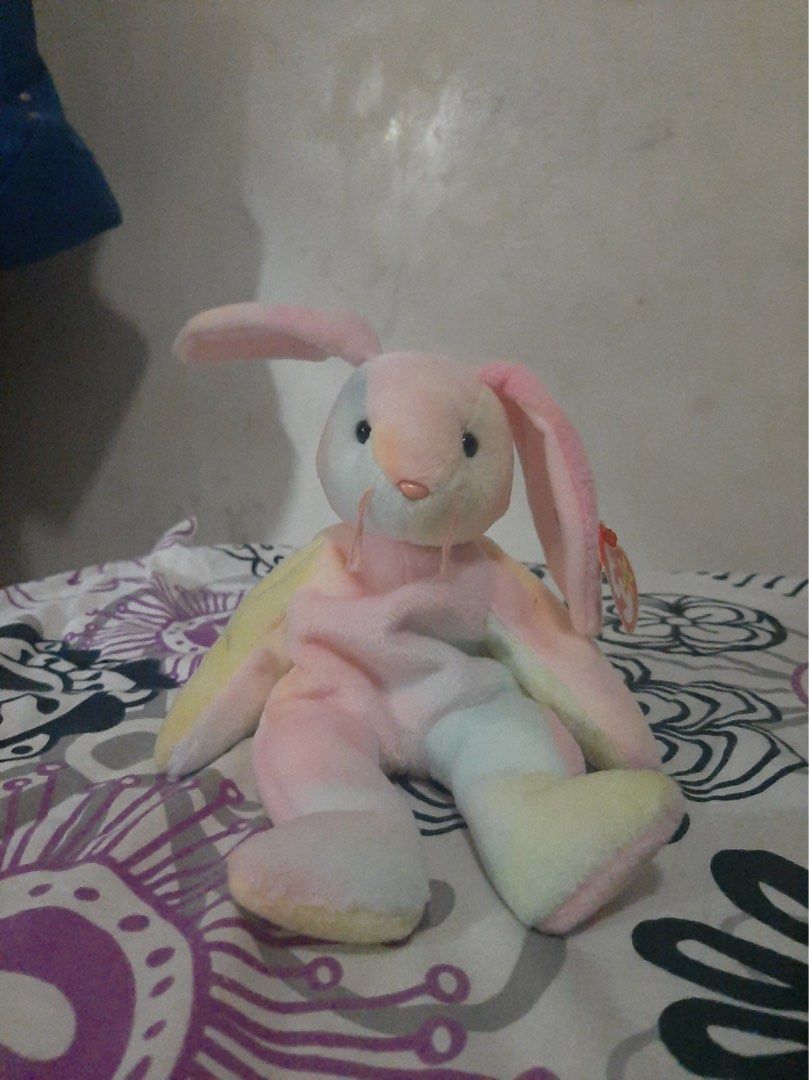 Description TY Original Beanie Baby Hippie pastel tie dye bunny