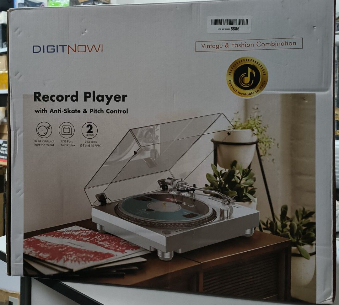 DIGITNOW High Fidelity Belt Drive Turntable, Vinyl Record Player with
