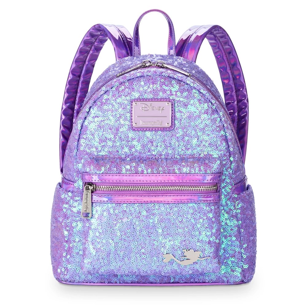 Disney Loungefly The Little Mermaid Purple Sequin Mini Backpack