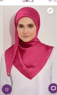 Duck Satin Silk Square Scarf  in Hot Pepper