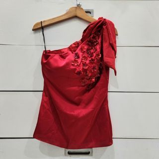 Elizabeth Hallie Designs: Red Assymetrical Top