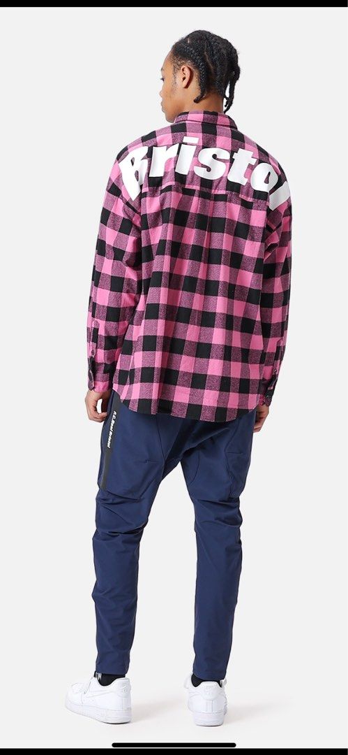 💖FCRB Big Logo Flannel Baggy Shirt(2022AW) - Pink💖, 男裝, 上身及