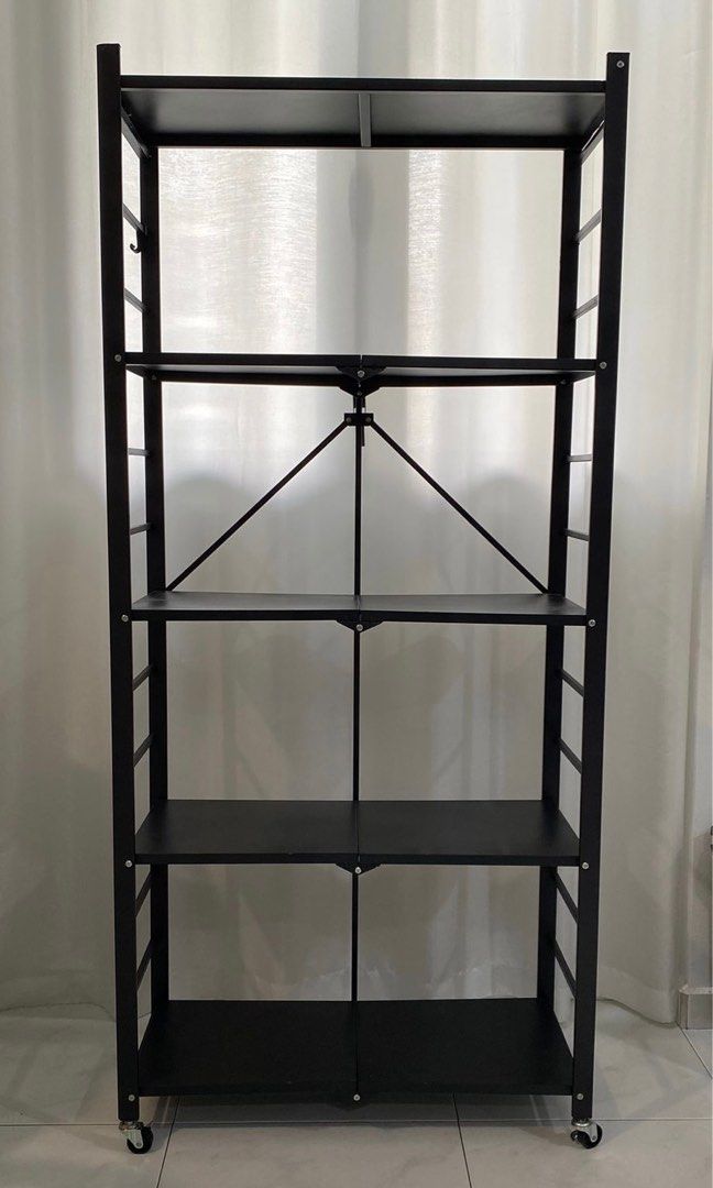 Foldable 5 tier Storage Rack Kitchen Movable, Furniture & Home Living ...