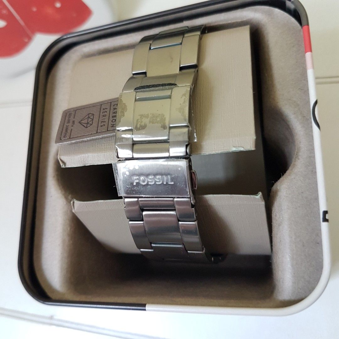 FOSSIL The Minimalist Carbon Series Three Hand Smoke Stainless Steel Watch
