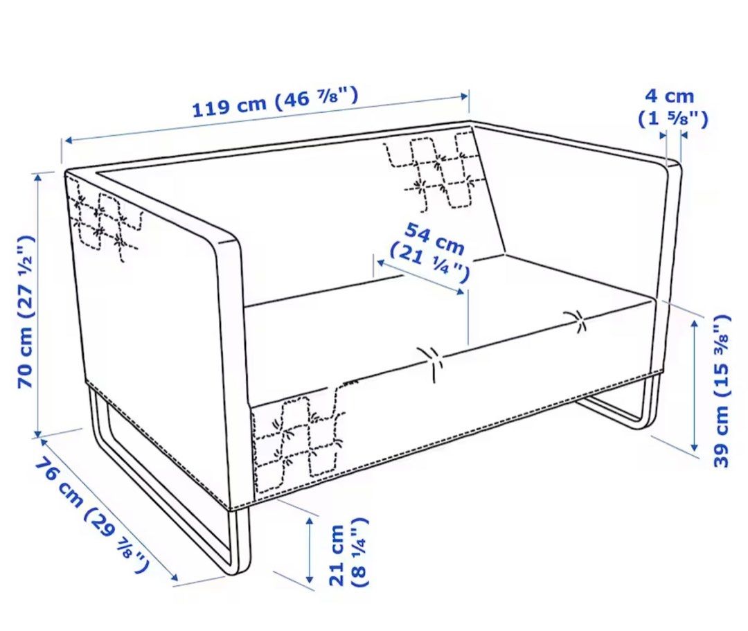 (FREE) 2 Seater space saver IKEA mini Sofa., Furniture & Home Living