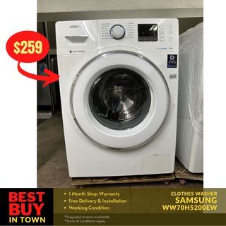 FREE DELIVERY! Must Buy Samsung 7KG Front-Loader Washing machine WW70H5200EW (93535)