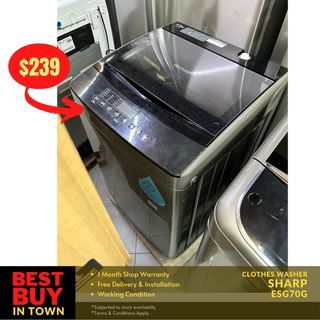 FREE DELIVERY! Must Buy Sharp 7KG Top-Loader Washing machine ESG70G (93521)