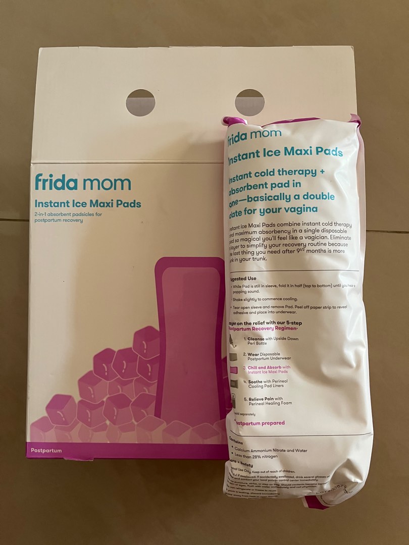 Frida mom - POSTPARTUM ABSORBENT PERINEAL ICE MAXI PADS, Babies & Kids,  Maternity Care on Carousell