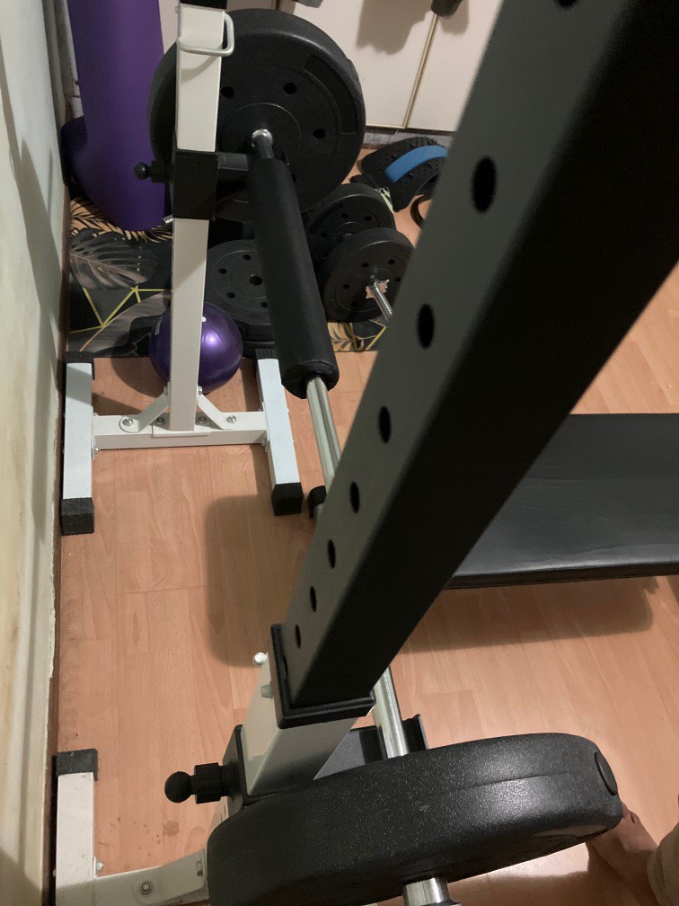 Full set squat rack and bench press with dumbbells, Sports Equipment