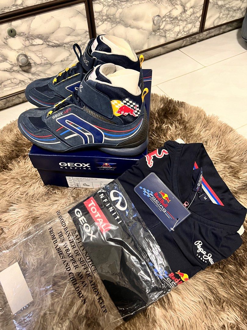 golpear Grafico Pompeya Geox Red Bull F1 Shoes + T-shirt , Men's Fashion, Footwear, Boots on  Carousell