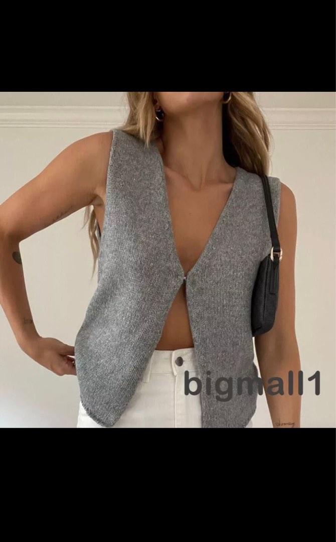 grey silk vest top