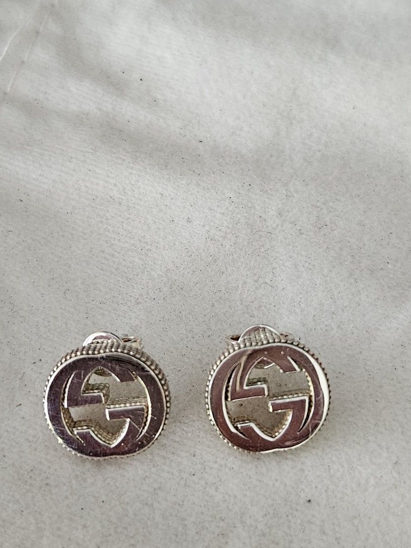 Interlocking g 2025 earrings in silver