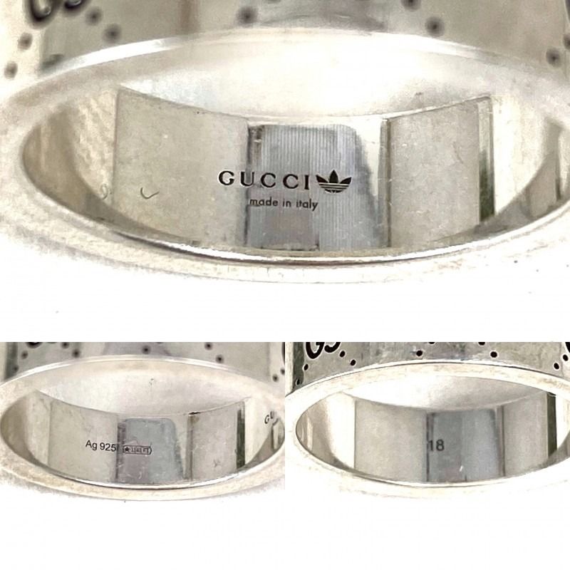 Gucci x Adidas Collab Silver 925 Ring