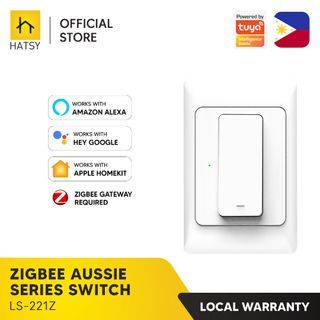 HATSY - 1 Gang Zigbee Mechanical Switch, No Neutral Wire Required, Aussie Series, Works with Alexa, Google Home & Apple Homekit