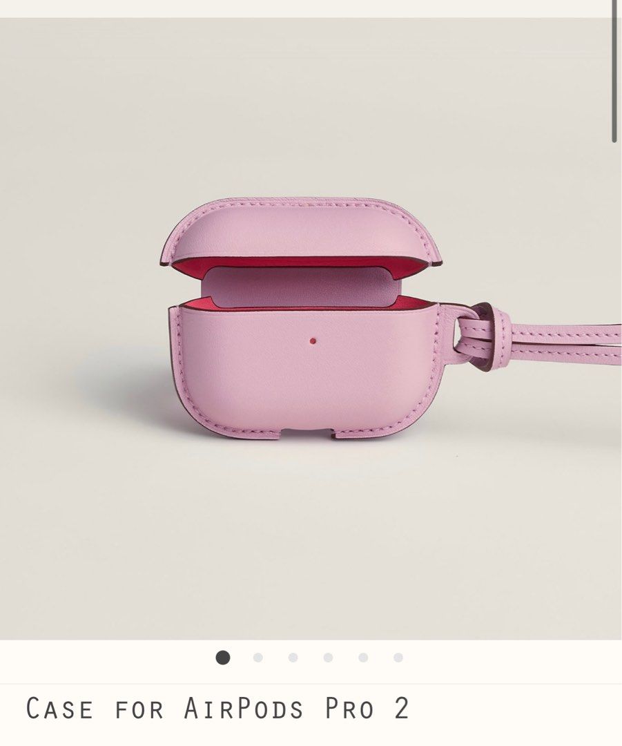 Hermes AirPods Pro 2 case (Category: Portable Audio Accessories) located in Manila. Submitted by sarisaristorehk (Listing ID 1232542136, Image 2). Description: Swift calfskin leather Mauve Sylvestre/ rose azalee .