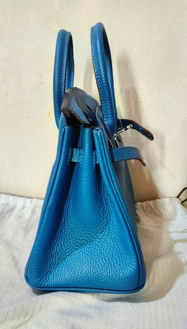 Hermes Birkin 25cm Blue Zanzibar Togo Handbag