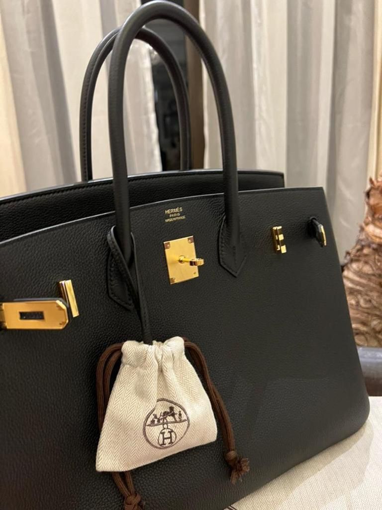 Hermes Birkin bag 35 Black Togo leather Gold hardware