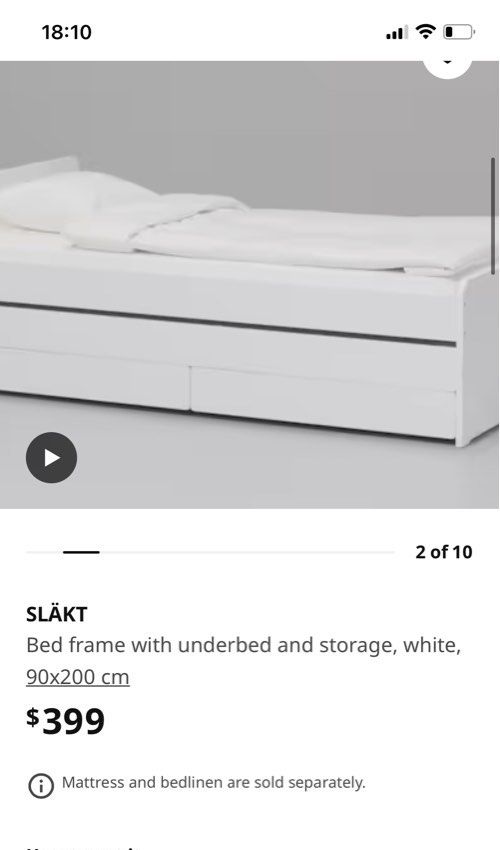 Ikea bed frame with under bed & storage, Furniture & Home Living