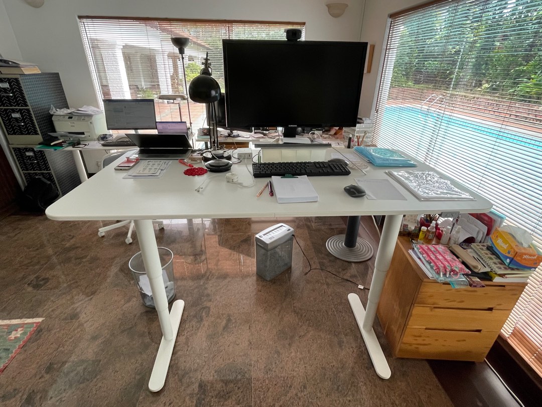 IKEA Bekant sit/stand electric height adjustable desk, Furniture & Home