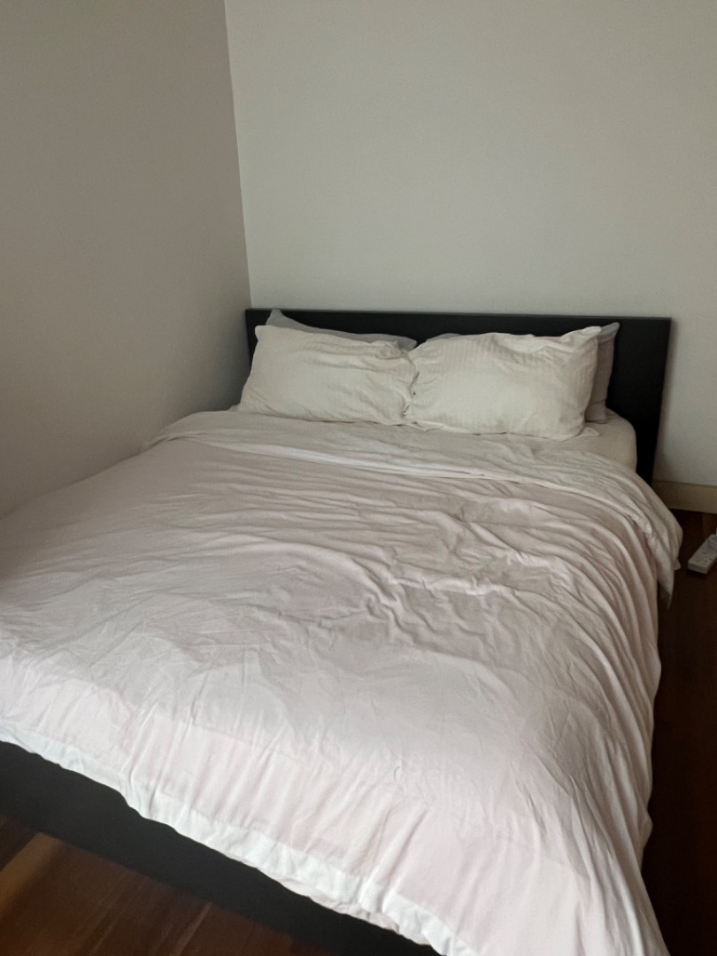 IKEA double bed frame and mattress, Furniture & Home Living, Furniture
