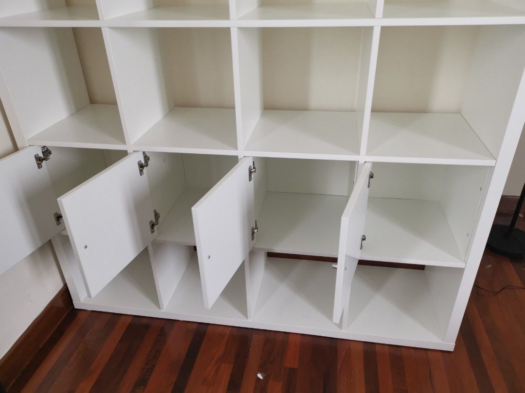 Ikea Kallax Book Shelf 4x4 with doors, Furniture & Home Living
