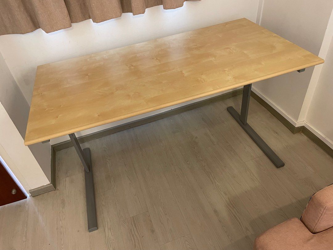IKEA Study Table (Category: Tables & Sets) located in Singapore. Submitted by chloepixie (Listing ID 1232560082, Image 2). Description: 150 cm length x 75 cm height x 71 cm breadth Very sturdy but the screws attaching the table top to the legs are missing Price negotiable, prefer pick up Tue 23/5 2.30pm to 4pm.