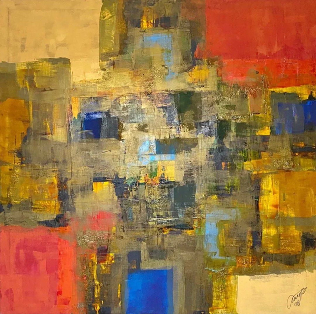 Ivan Acuña Painting 2008 (Category: Art & Prints) located in Makati City. Submitted by gentsrackmnl (Listing ID 1232640980, Image 2). Description: Ivan Acuña Acrylic on Canvas Metalscape Series 2008 4.5 ft x 4.5ft With COA Serves perfectly as a focal point! RFS: Migrating .