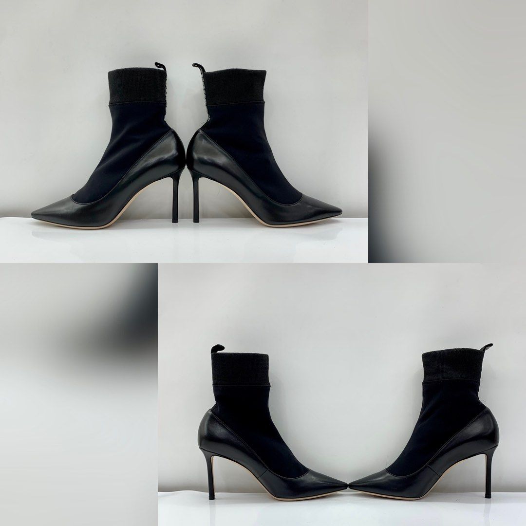 DISCOUNTED JIMMY CHOO BRANDON BLACK LEATHER SIZE 9 LADIES ANKLE