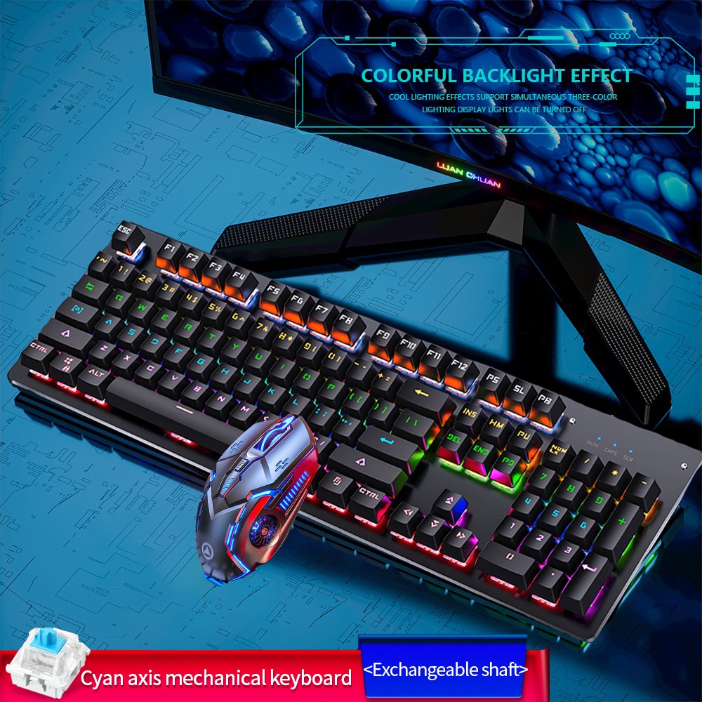 keyboard Interchangeable shaft gaming wired keyboard with Real RGB ...