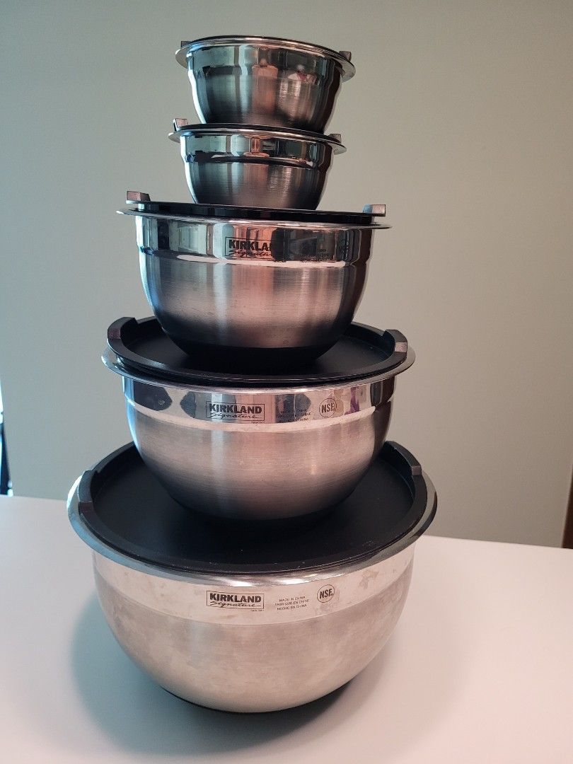 Kirkland 10piece Steel Bowl with lid set, Furniture & Home Living