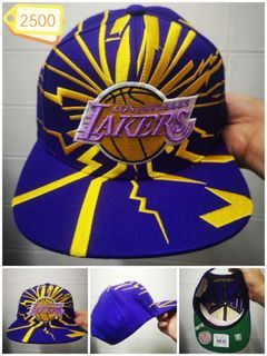 LA Lakers Mitchell & Ness HWC Purple Earthquake Snapback - Men's Hat
