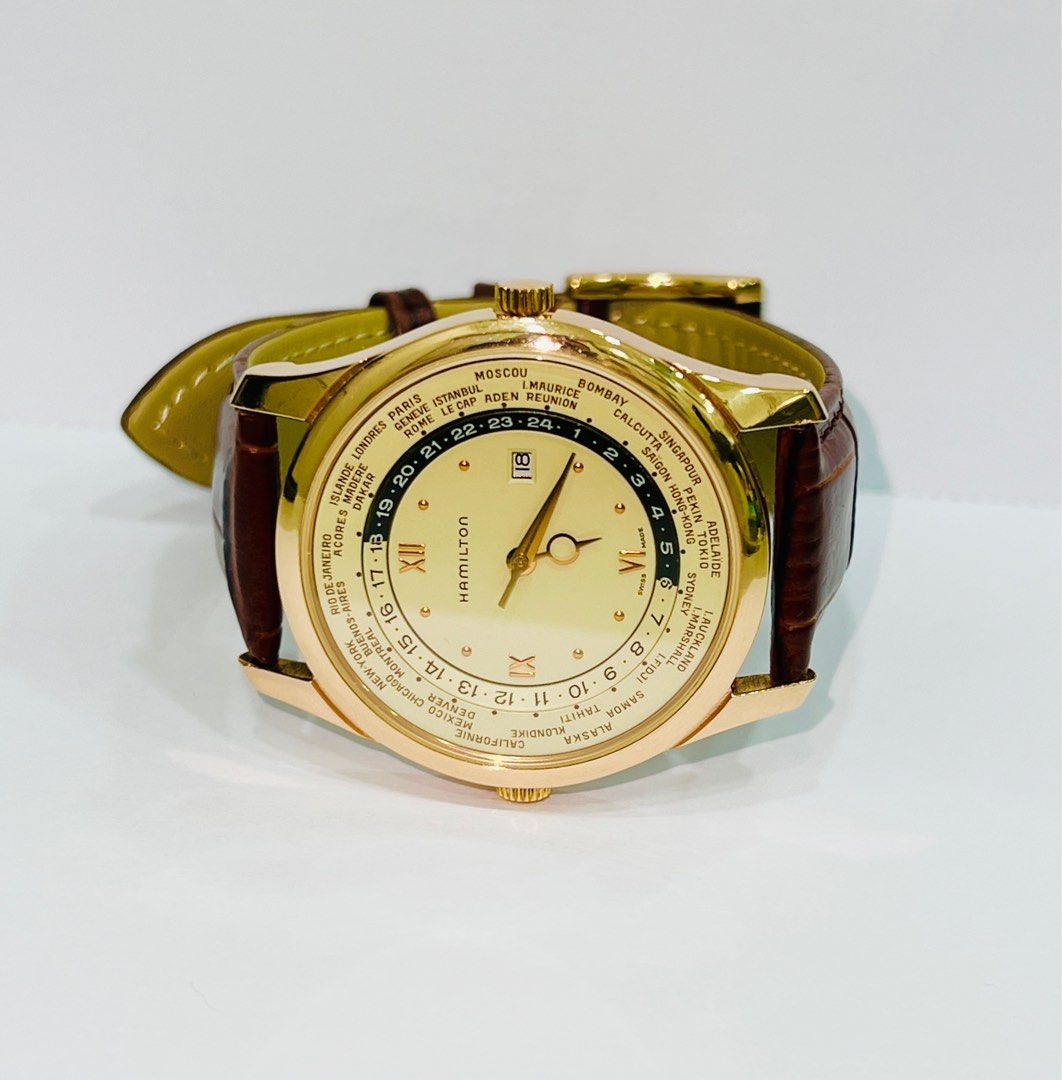 Limited Edition Hamilton World timer Solid 18K Rose Gold Watch