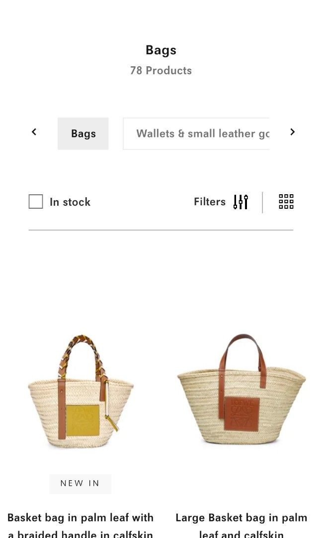 Loewe Luxury Small Basket Bag In Palm Leaf With A Braided Handle In  Calfskin in Metallic