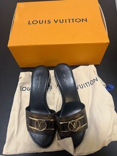 NEW Louis Vuitton Monogram LOGO SUNBATH MULES FLAT Shoes 37, US 6.5 Or 7
