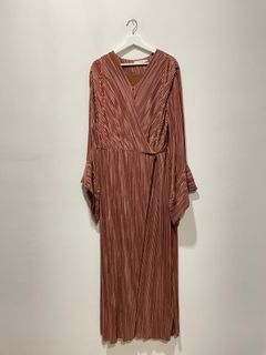 Lubna Bronze Pleated Dress