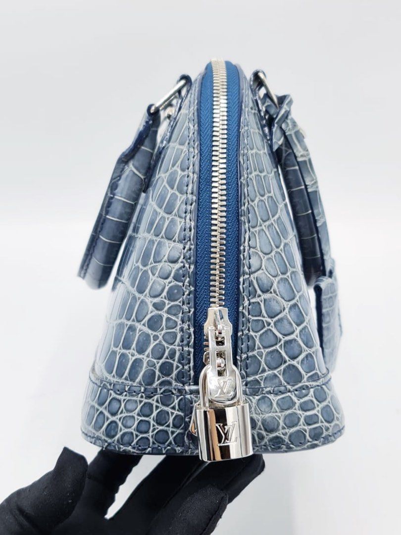 L.V Blue Crocodilien Brillant Alma BB Bag, Luxury, Bags & Wallets on  Carousell