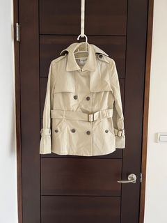 MA TSU Mi 瑪之蜜 米色雙排釦軍裝風衣外套 M號
