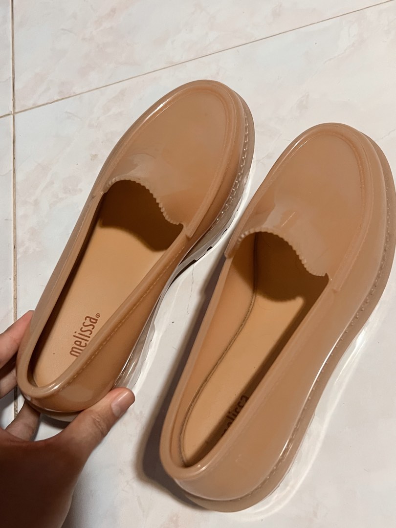 French Beige Splicing Chunky Heel Loafers For Women main image 1