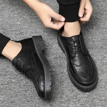 Black leather shoes for work mens shop