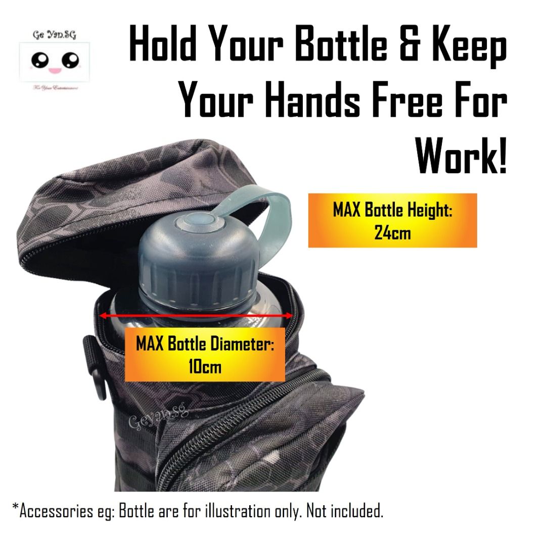 Backpack with water bottle side clearance holder