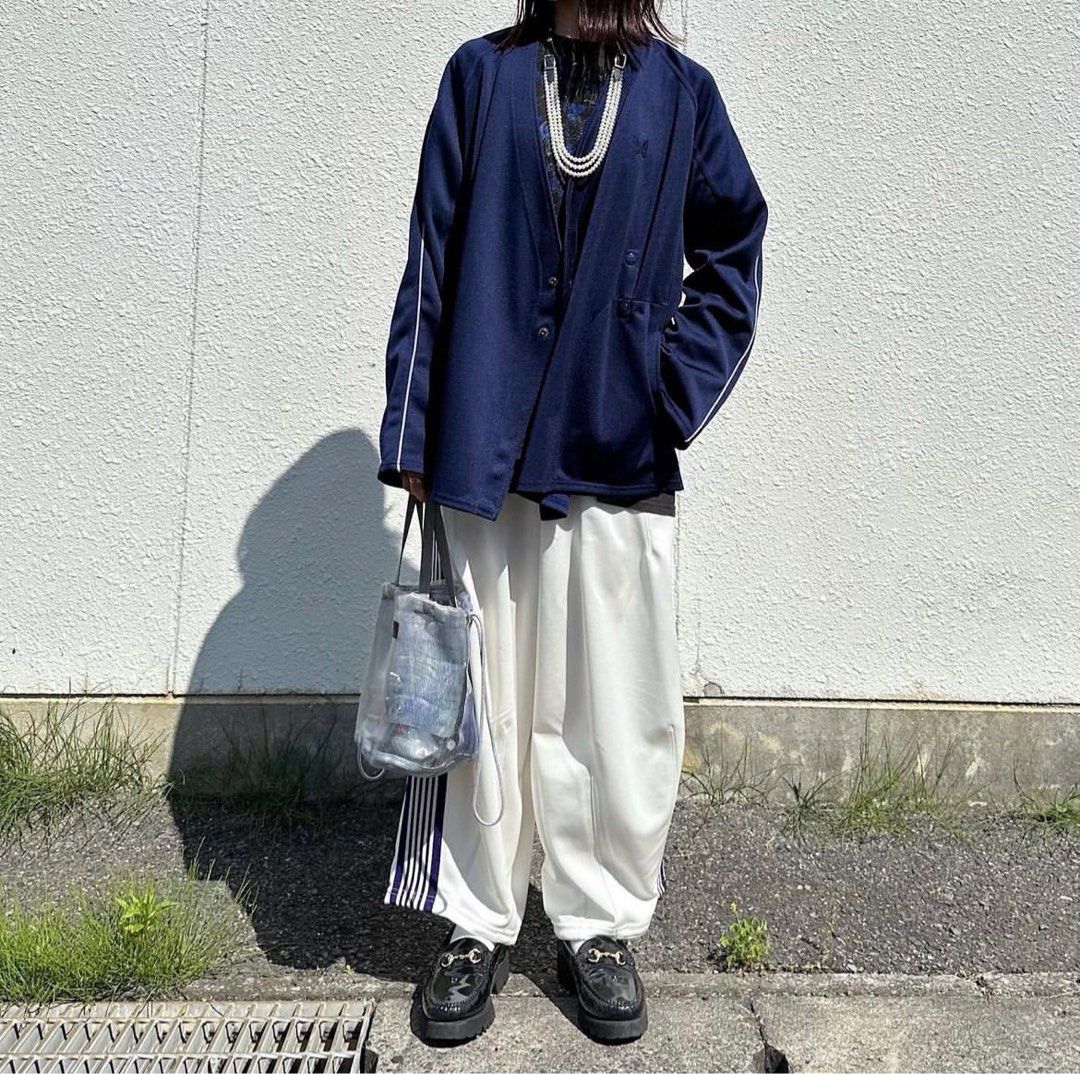 Needles x STUDIOUS h.d. track pants Ecru, 男裝, 褲＆半截裙, 長褲